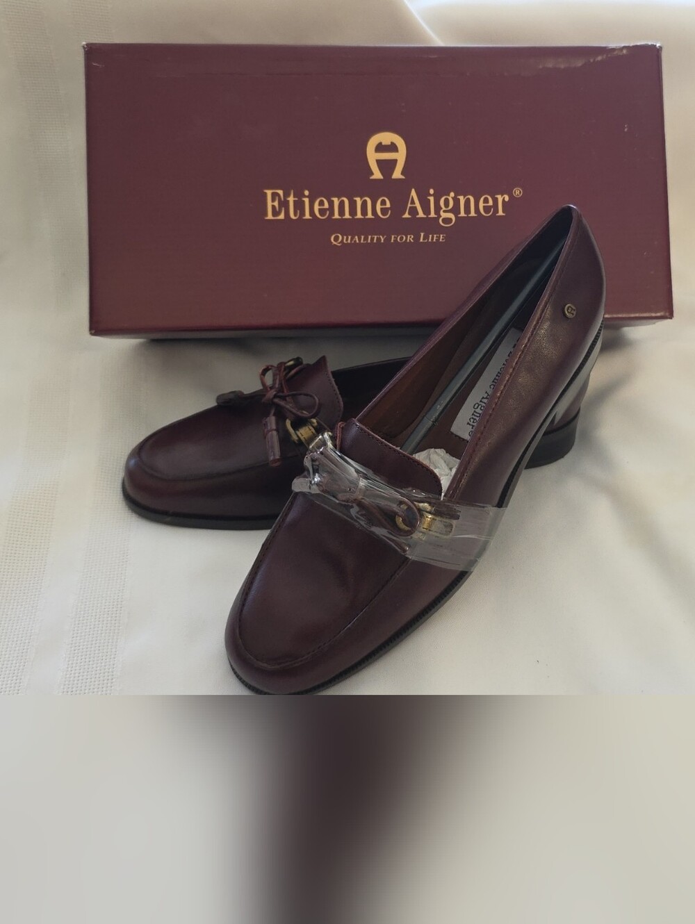 Etienne Aigner VTG Womens Leather Loafers  Burgundy Size 6 New Old Stock W/ Tags
